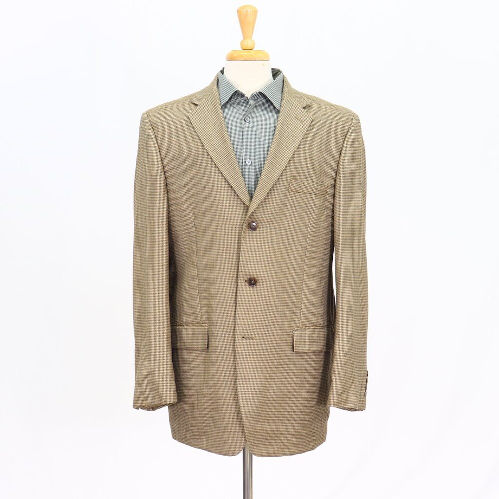 Stafford 42L Brown HT 3-Button Sport Coat Blazer Jacket T284